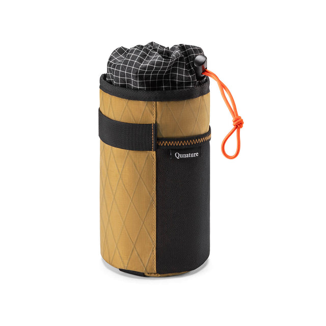 Qunature thermal insulated 1L handlebar bottle bag for bikepacking and long-distance cycling, keeps drinks hot or cold
