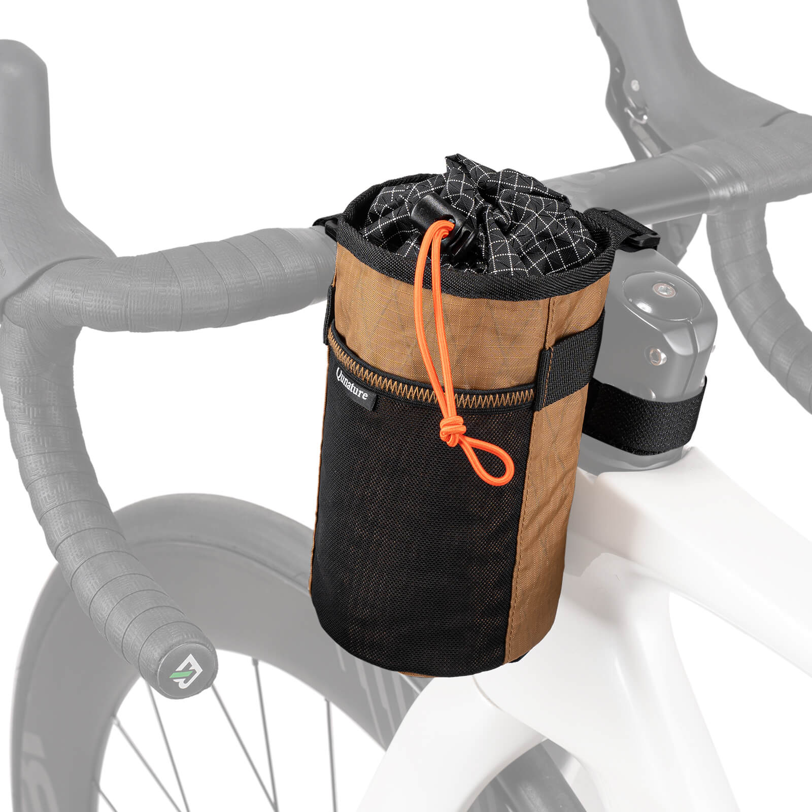 Qunature thermal insulated 1L handlebar bottle bag for bikepacking and long-distance cycling, keeps drinks hot or cold
#color_khaki