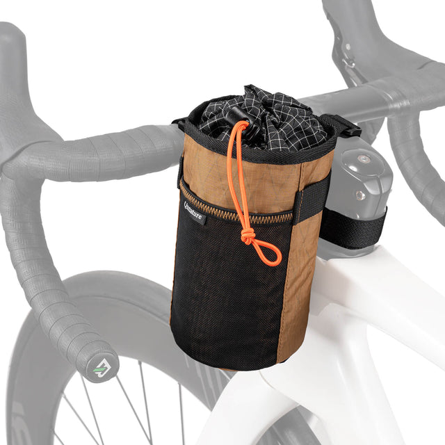 Qunature thermal insulated 1L handlebar bottle bag for bikepacking and long-distance cycling, keeps drinks hot or cold