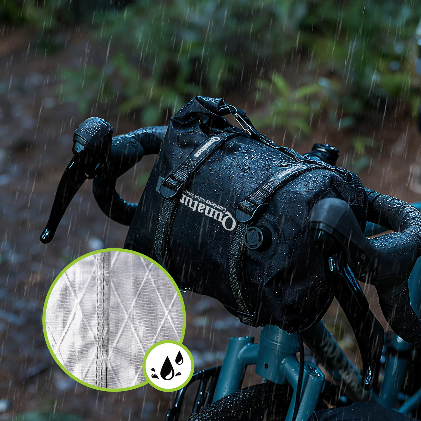 qunature ultralight waterproof compression dry bag for bikepacking adventure.
#color_black