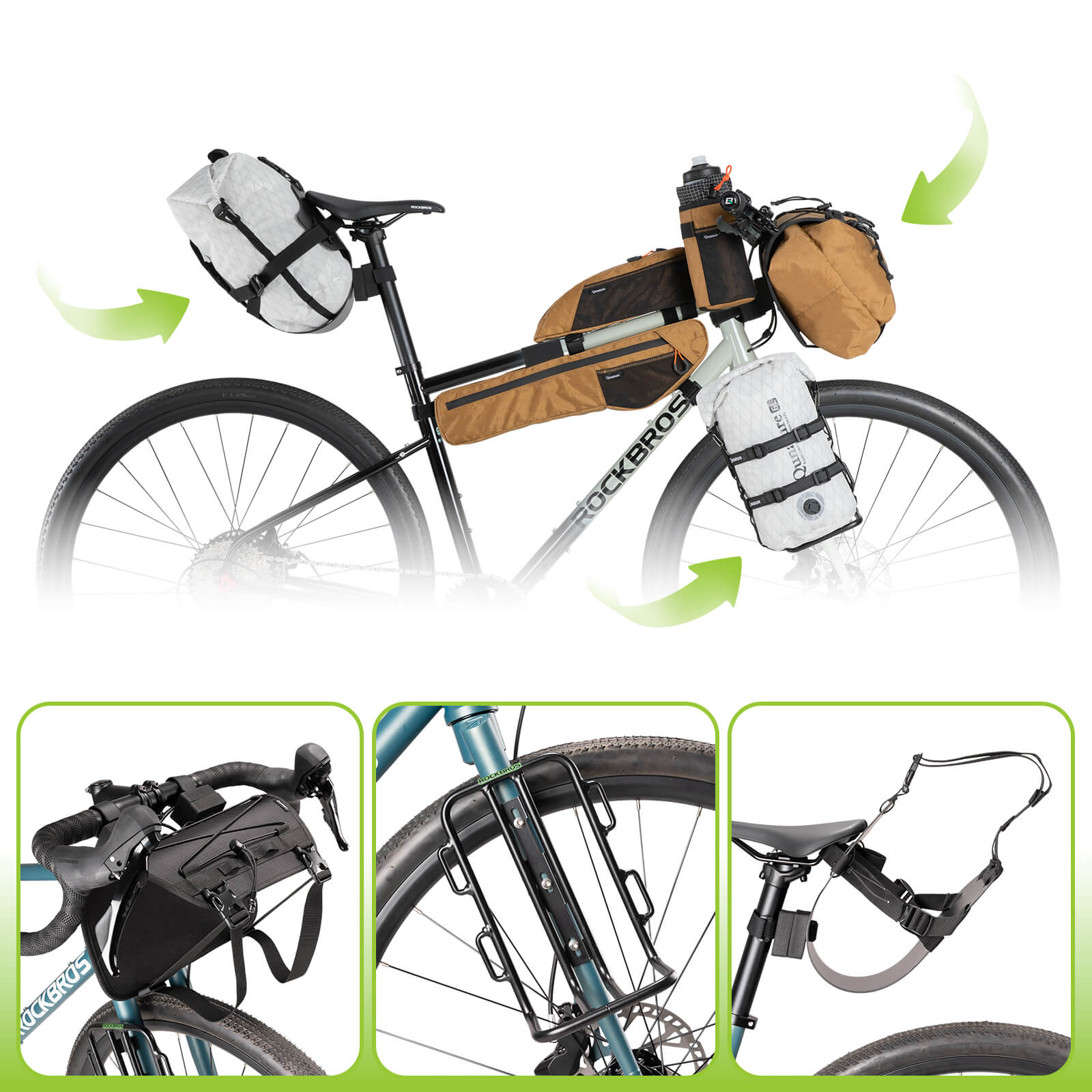 qunature ultralight waterproof compression dry bag for bikepacking adventure.
#color_black