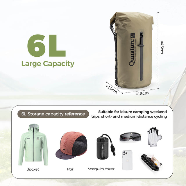 Qunature Waterproof Compression Sack 3L-12L for Camping and Bikepacking