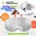 QUNATURE youth ski goggles with anti-fog and UV protection for boys and girls