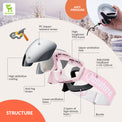 QUNATURE youth ski goggles with anti-fog and UV protection for boys and girls