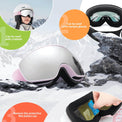 QUNATURE youth ski goggles with anti-fog and UV protection for boys and girls
