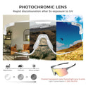 ROCKBROS Road to Sky Photochromatic Cycling Sunglasses - BOUNDLESS, offering advanced photochromic lenses, windproof and sandproof protection, and dynamic light adaptation for an enhanced cycling experience