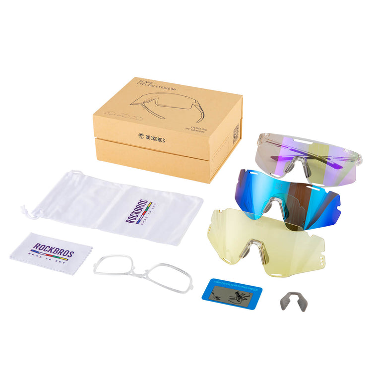 ROCKBROS Road to Sky Photochromatic Cycling Sunglasses - BOUNDLESS, offering advanced photochromic lenses, windproof and sandproof protection, and dynamic light adaptation for an enhanced cycling experience
