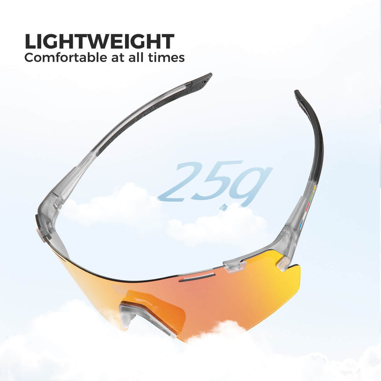ROCKBROS Road to Sky Photochromatic Cycling Sunglasses - BOUNDLESS, offering advanced photochromic lenses, windproof and sandproof protection, and dynamic light adaptation for an enhanced cycling experience