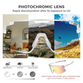 ROCKBROS Road to Sky Photochromatic Cycling Sunglasses - BOUNDLESS, offering advanced photochromic lenses, windproof and sandproof protection, and dynamic light adaptation for an enhanced cycling experience