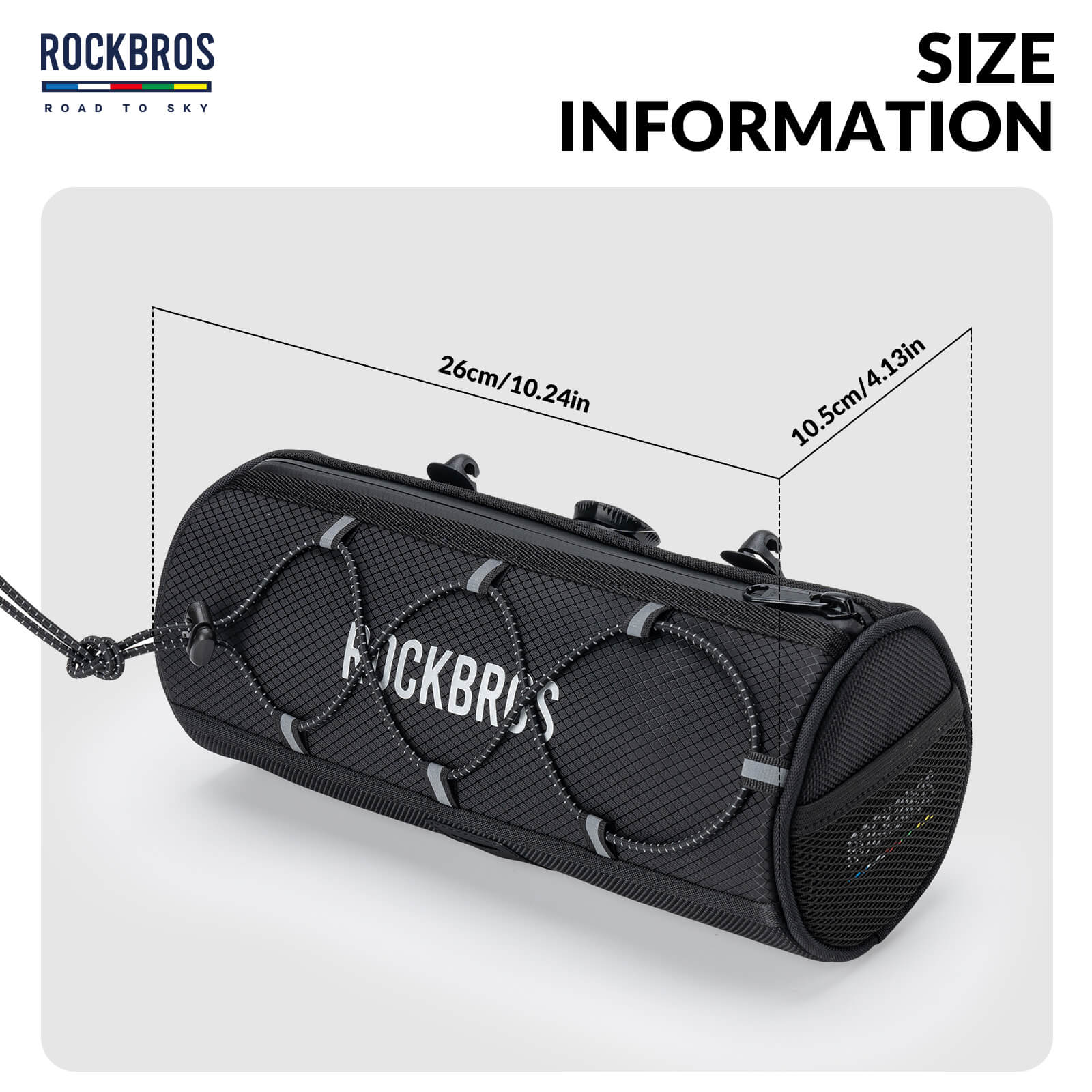 ROCKBROS 1.5L Deluxe Bike Handlebar Bag with One-Click Twist Lock System.
#color_black