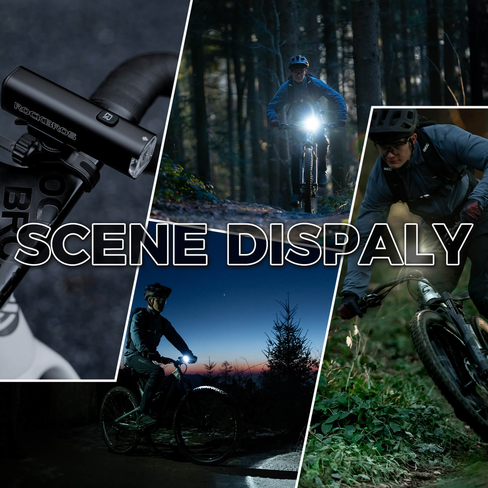 rockbros 1200LM Waterproof Bike Light for Night Riding.