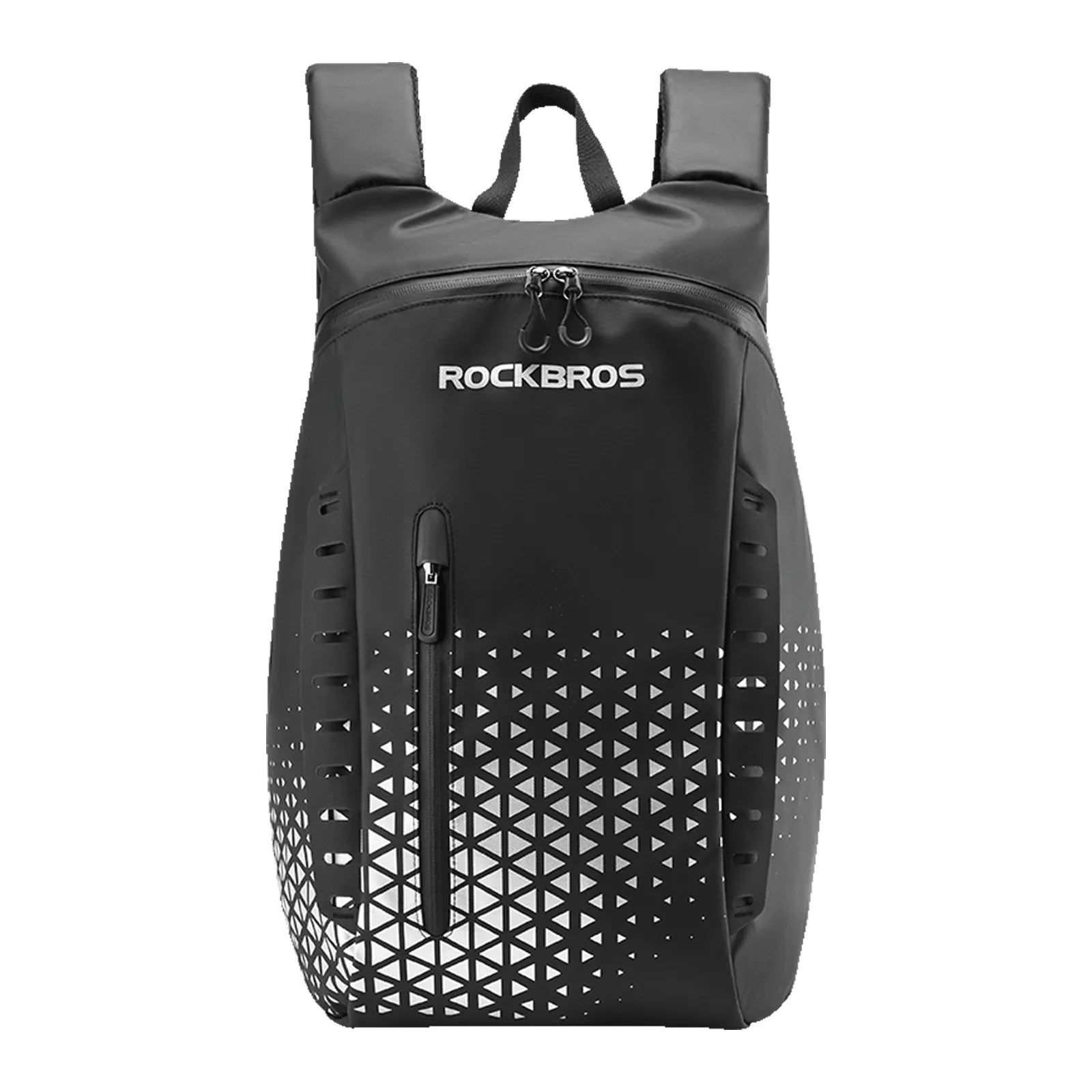 ROCKBROS 14.5L double-layer motorcycle riding backpack in black, sleek aerodynamic design for riders.