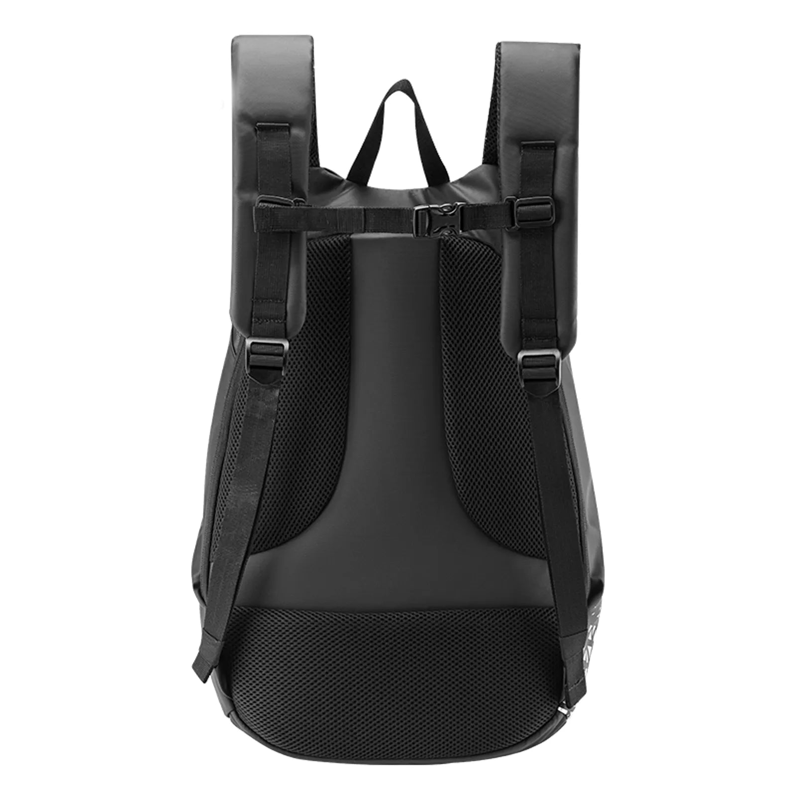 ROCKBROS 14.5L double-layer motorcycle riding backpack in black, sleek aerodynamic design for riders.