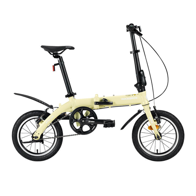 rockbros 14 inch lightweight folding bike for urban commuting.
#color_butter cream
