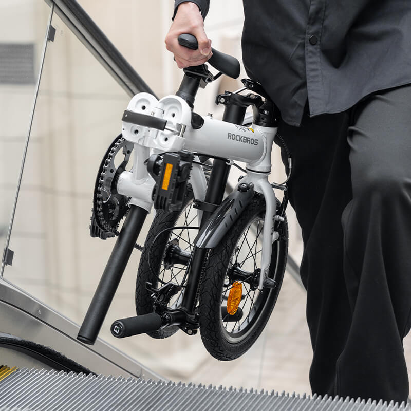 rockbros 14 inch lightweight folding bike for urban commuting.
#color_butter cream