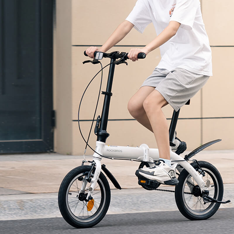 rockbros 14 inch lightweight folding bike for urban commuting.
#color_butter cream