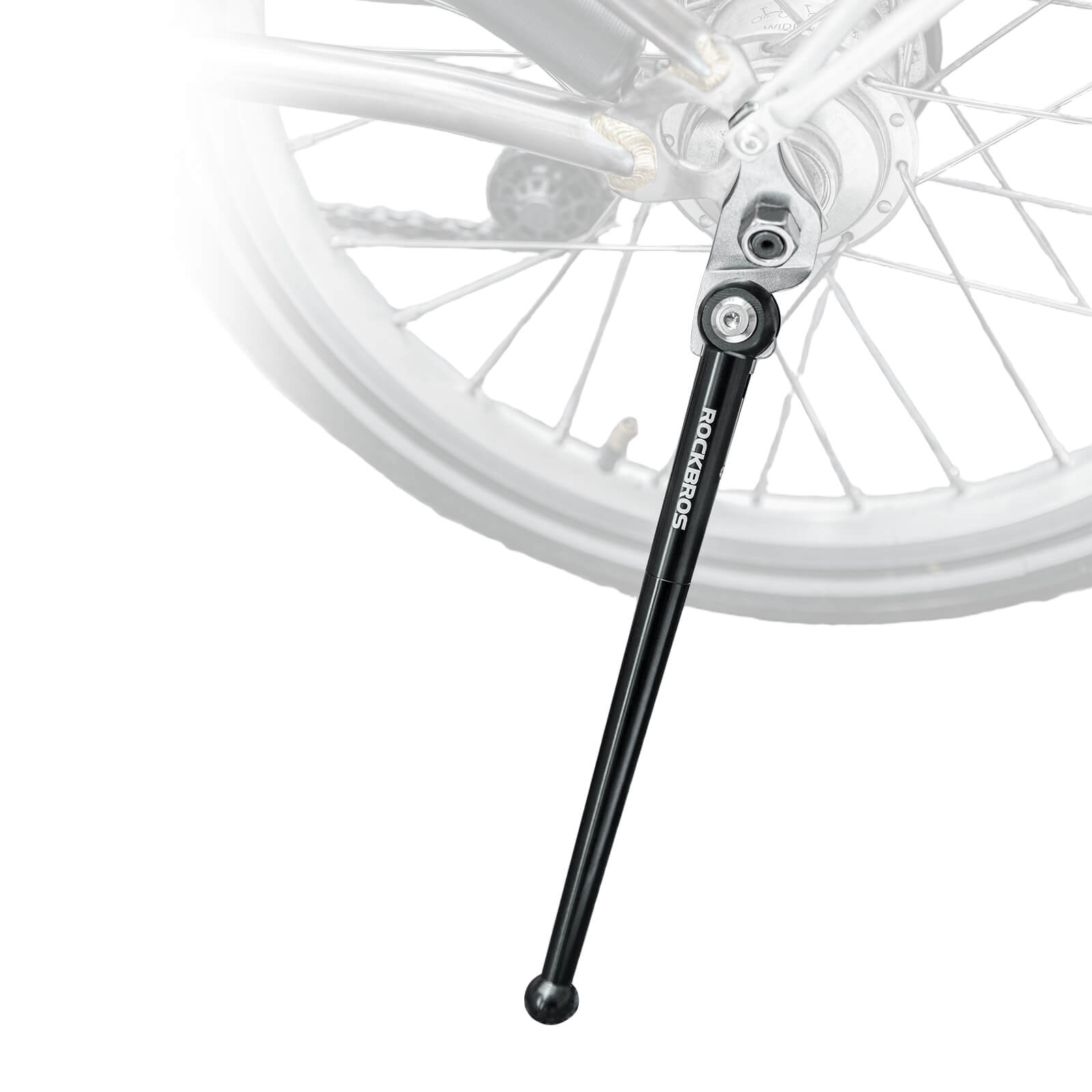 ROCKBROS lightweight aluminum kickstand for 16-inch folding bikes for parking.
#color_black