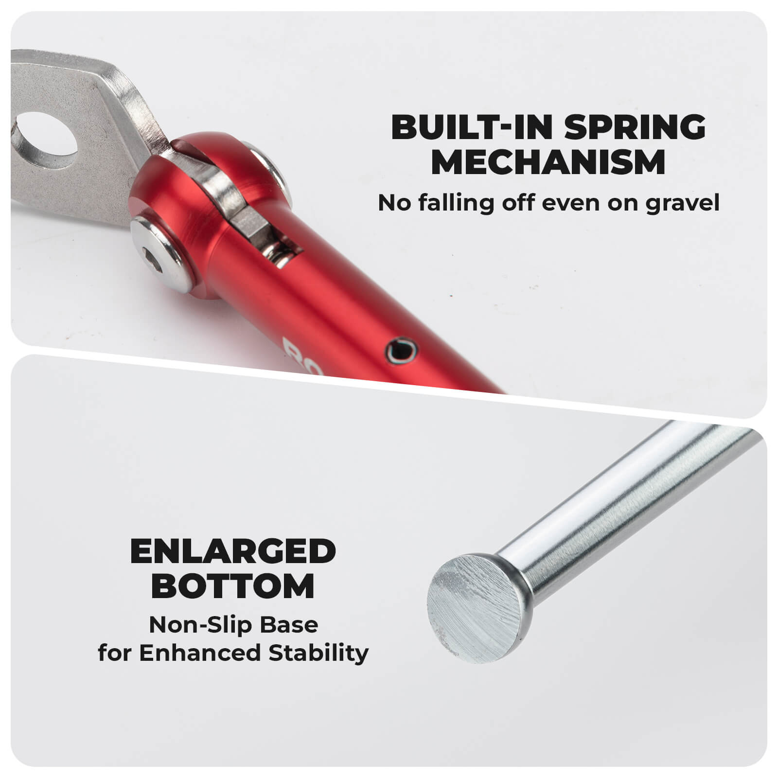 ROCKBROS lightweight aluminum kickstand for 16-inch folding bikes for parking.
#color_titanium