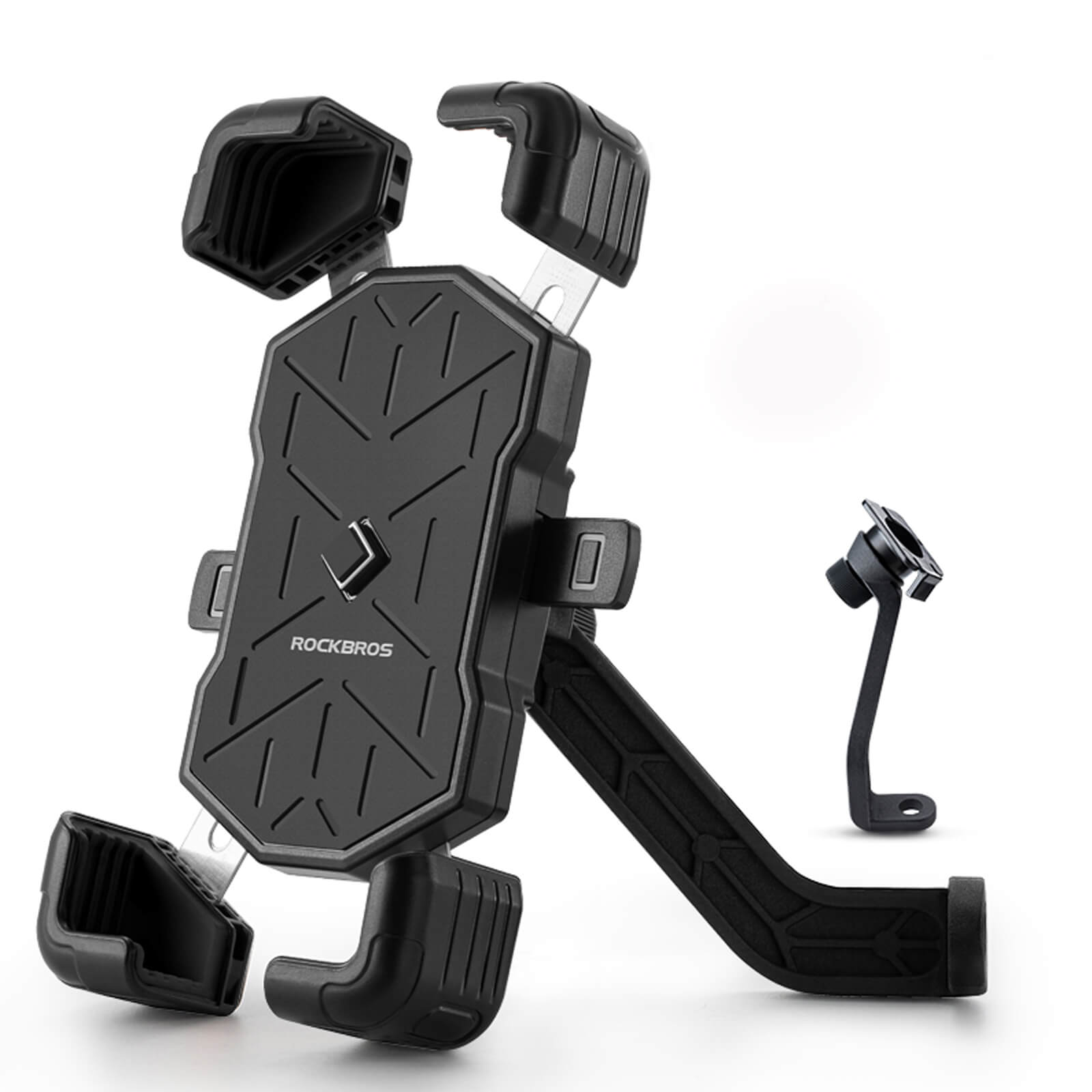 ROCKBROS 1s lock bike phone holder with quick-release secure mounting.
#option_rearview mirror