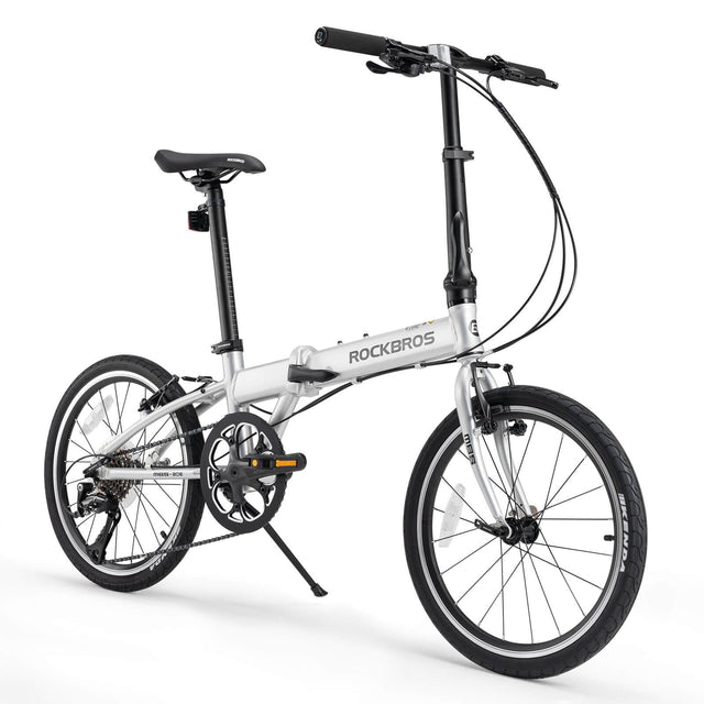 rockbros 20 inch aluminum folding bike 8 speed for city commuting