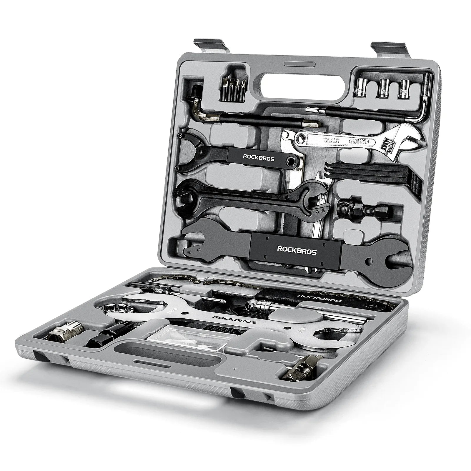 ROCKBROS 22-piece bike repair tool kit with portable storage case for bicycle maintenance and repairs