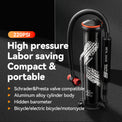 ROCKBROS 220PSI mini portable bike pump for cycling and travel