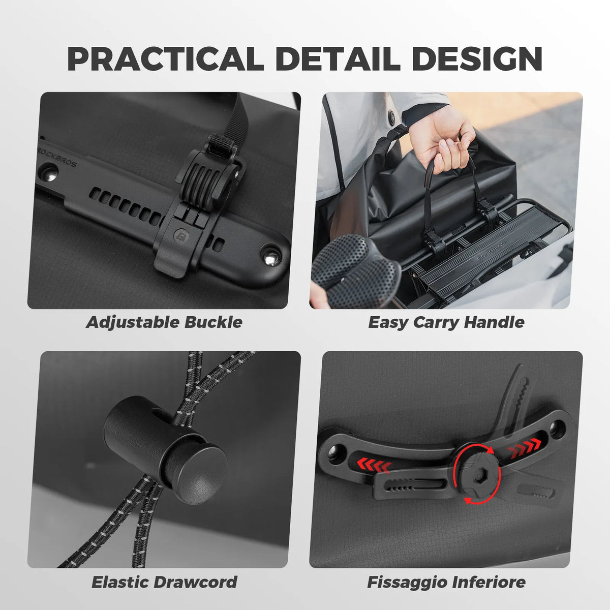 ROCKBROS 23L waterproof bike rear rack bag with vacuum compression.
#colour_black