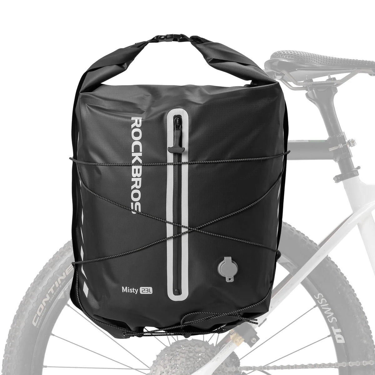 ROCKBROS 23L waterproof bike rear rack bag with vacuum compression.
#colour_black