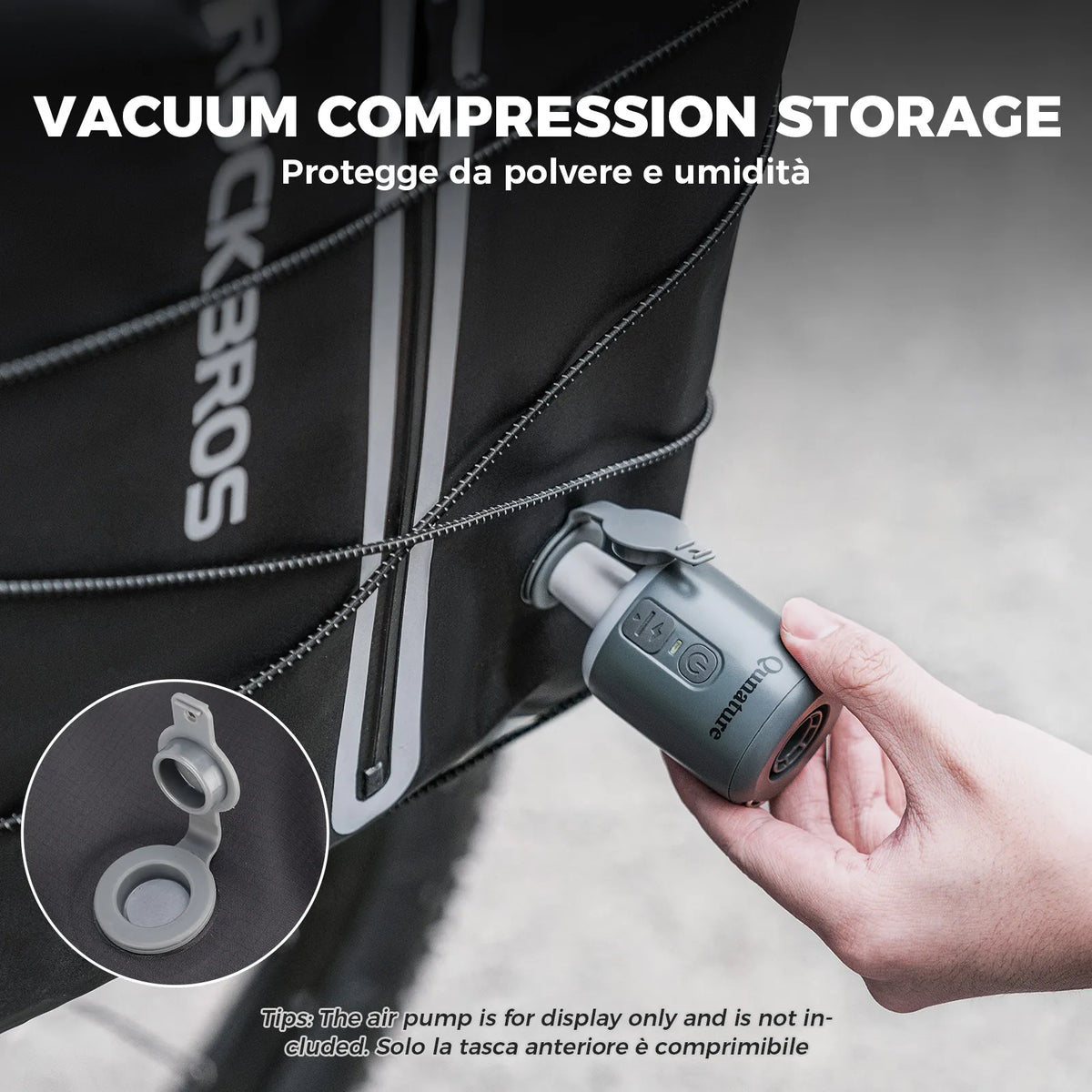 ROCKBROS 23L waterproof bike rear rack bag with vacuum compression.
#colour_black