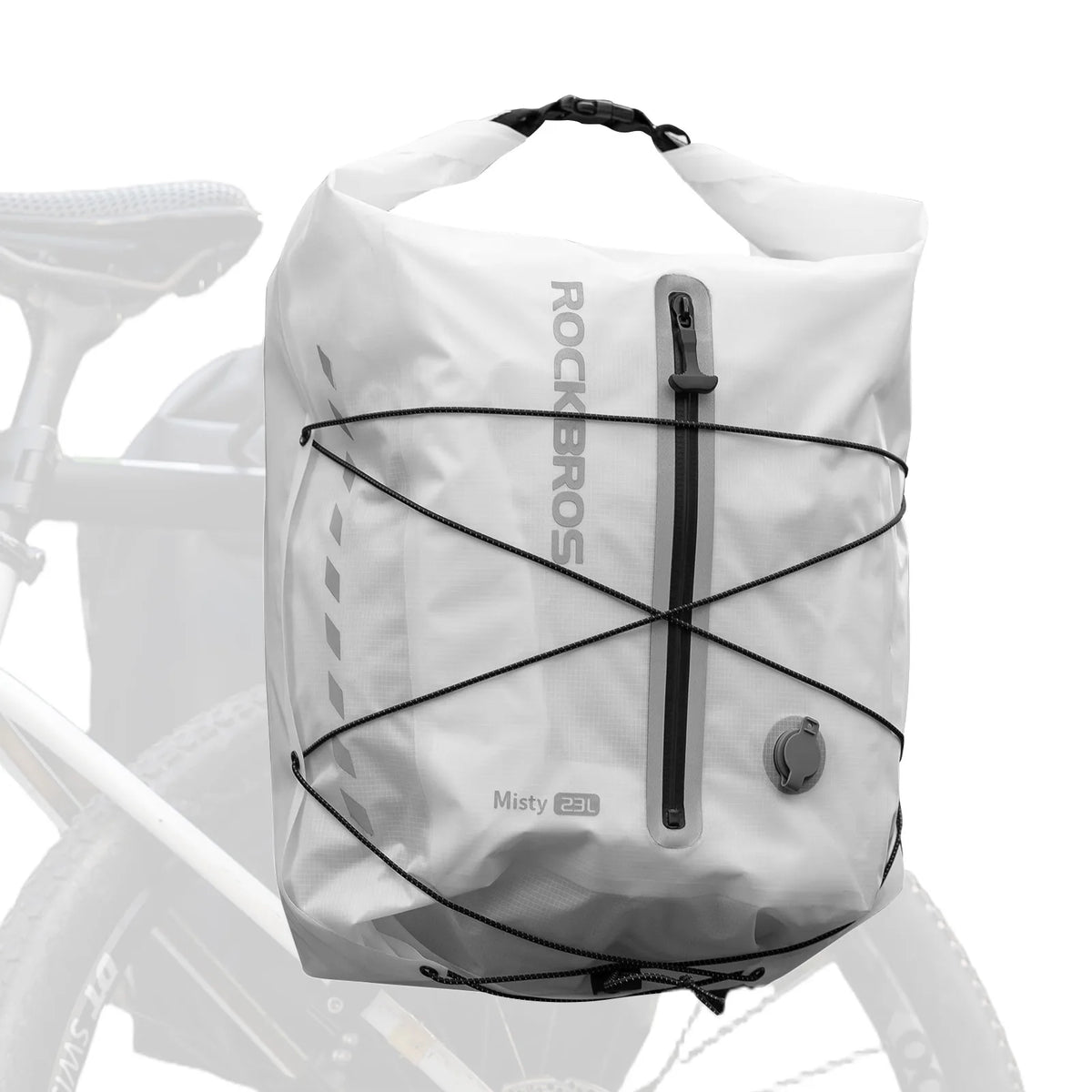ROCKBROS 23L waterproof bike rear rack bag with vacuum compression.
#colour_white