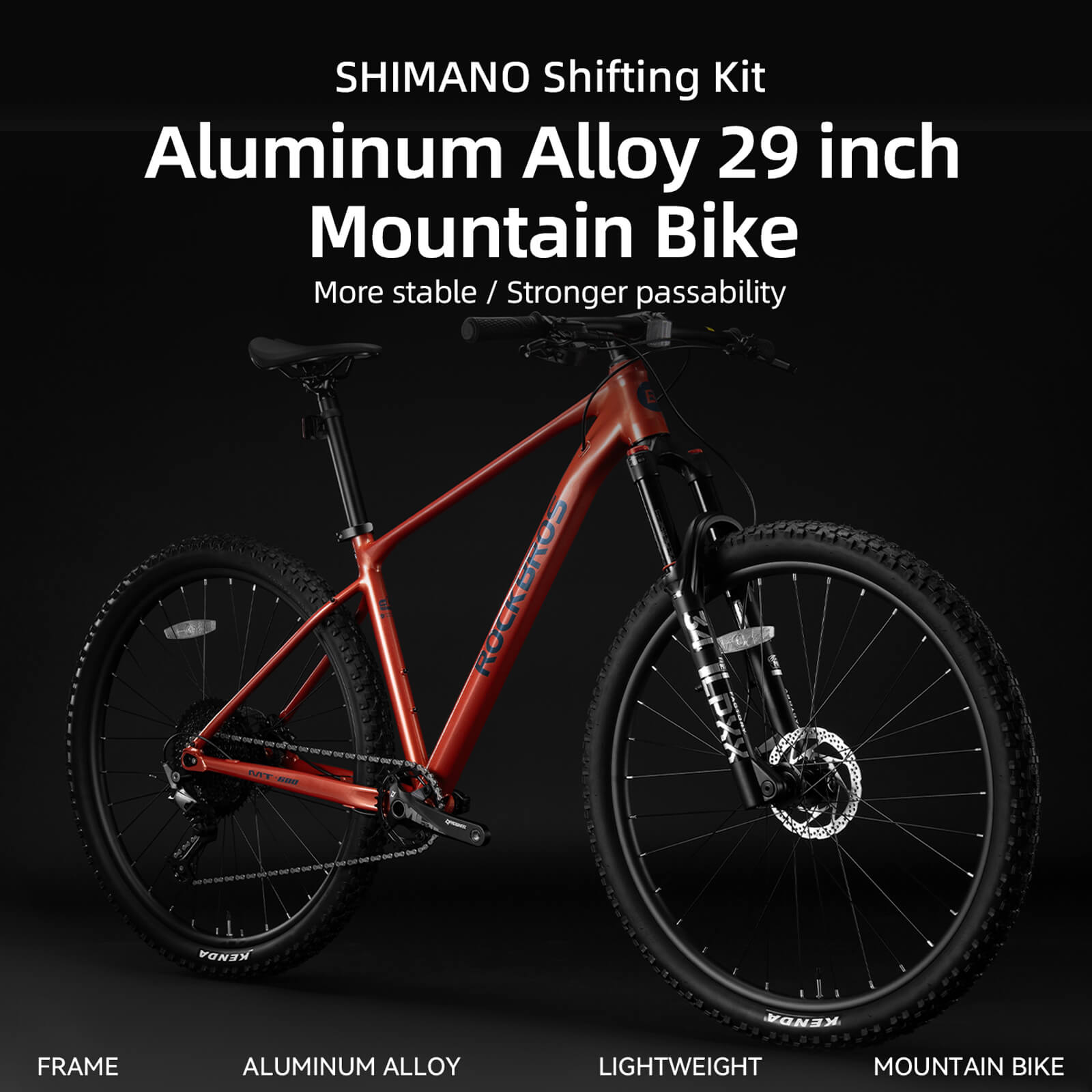 rockbros MT600 29 Inch Hardtail MTB with Hydraulic Disc Brakes.
#color_green