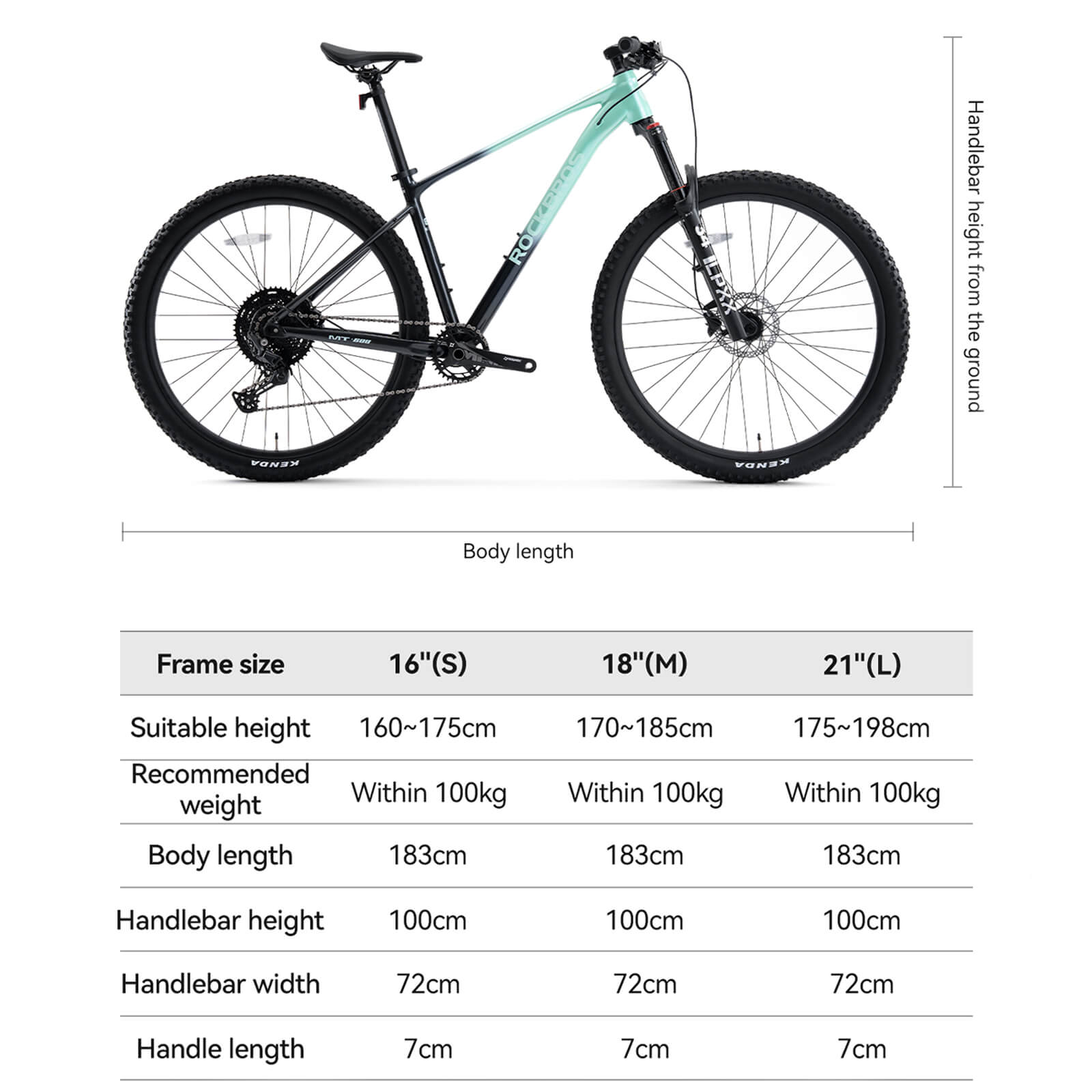 rockbros MT600 29 Inch Hardtail MTB with Hydraulic Disc Brakes.
#color_green