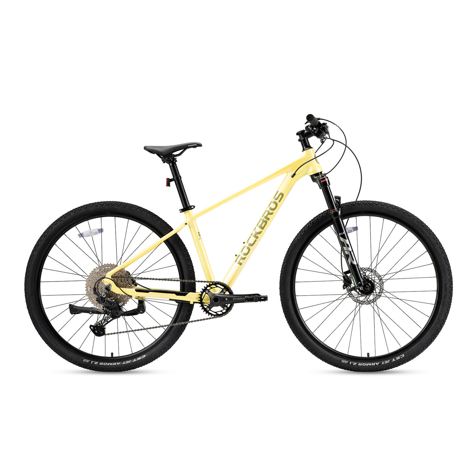 rockbros 29 inch aluminium mountain bike with hydraulic disc brakes for off-road cycling.
#color_yellow