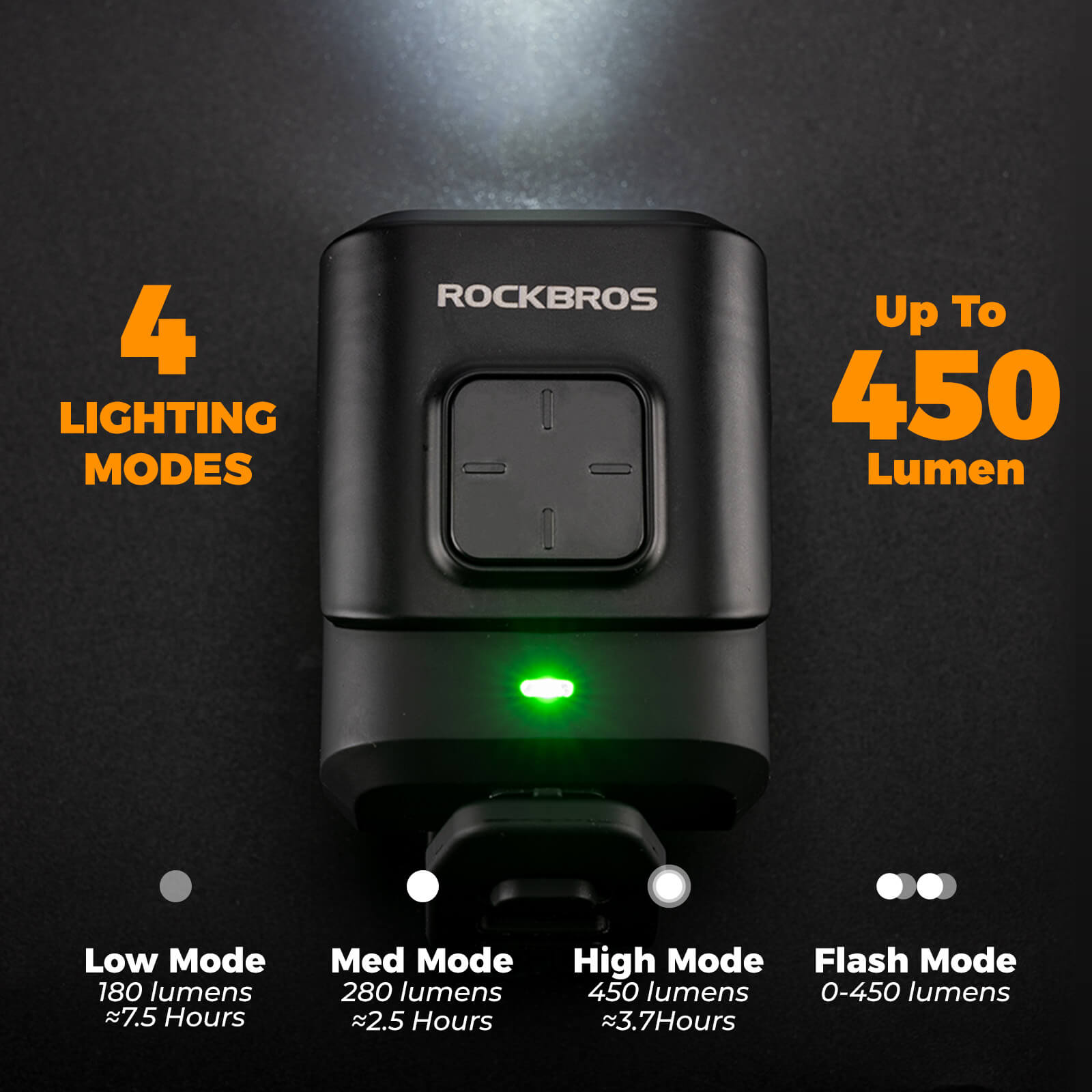ROCKBROS 2 in 1 bike horn light for urban cycling safety.