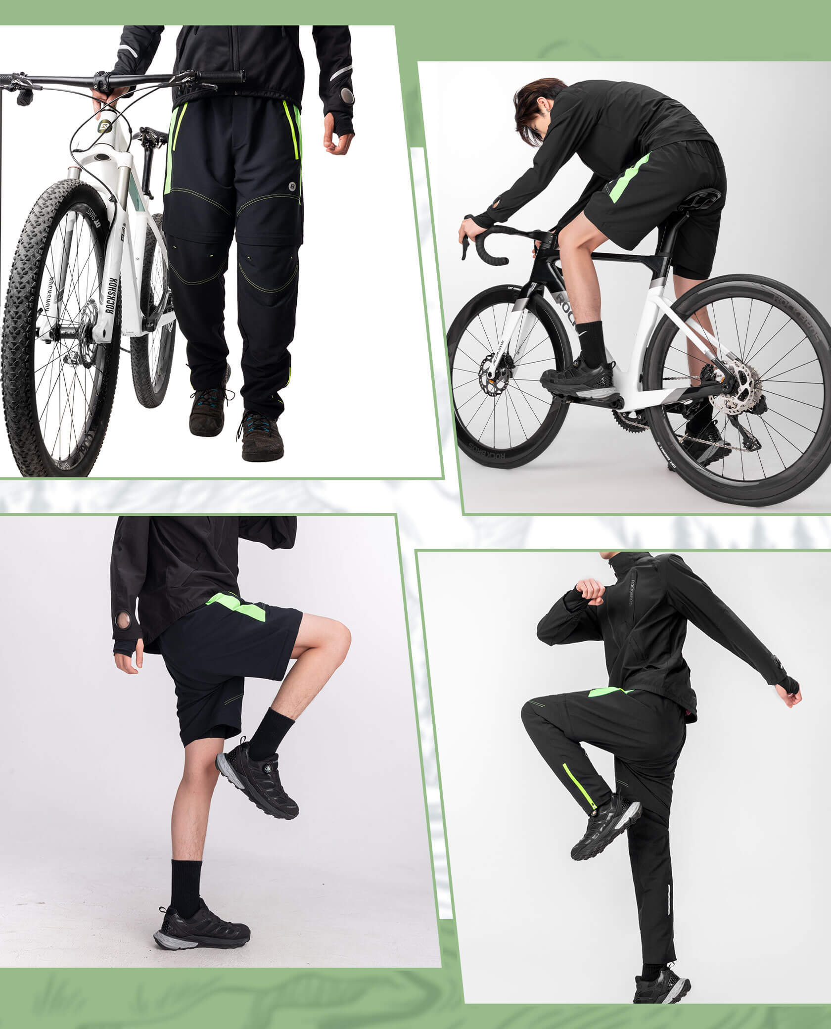 rockbros detachable cycling trousers versatile for all-weather