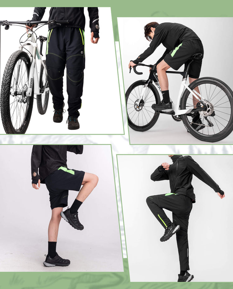 rockbros detachable cycling trousers versatile for all-weather