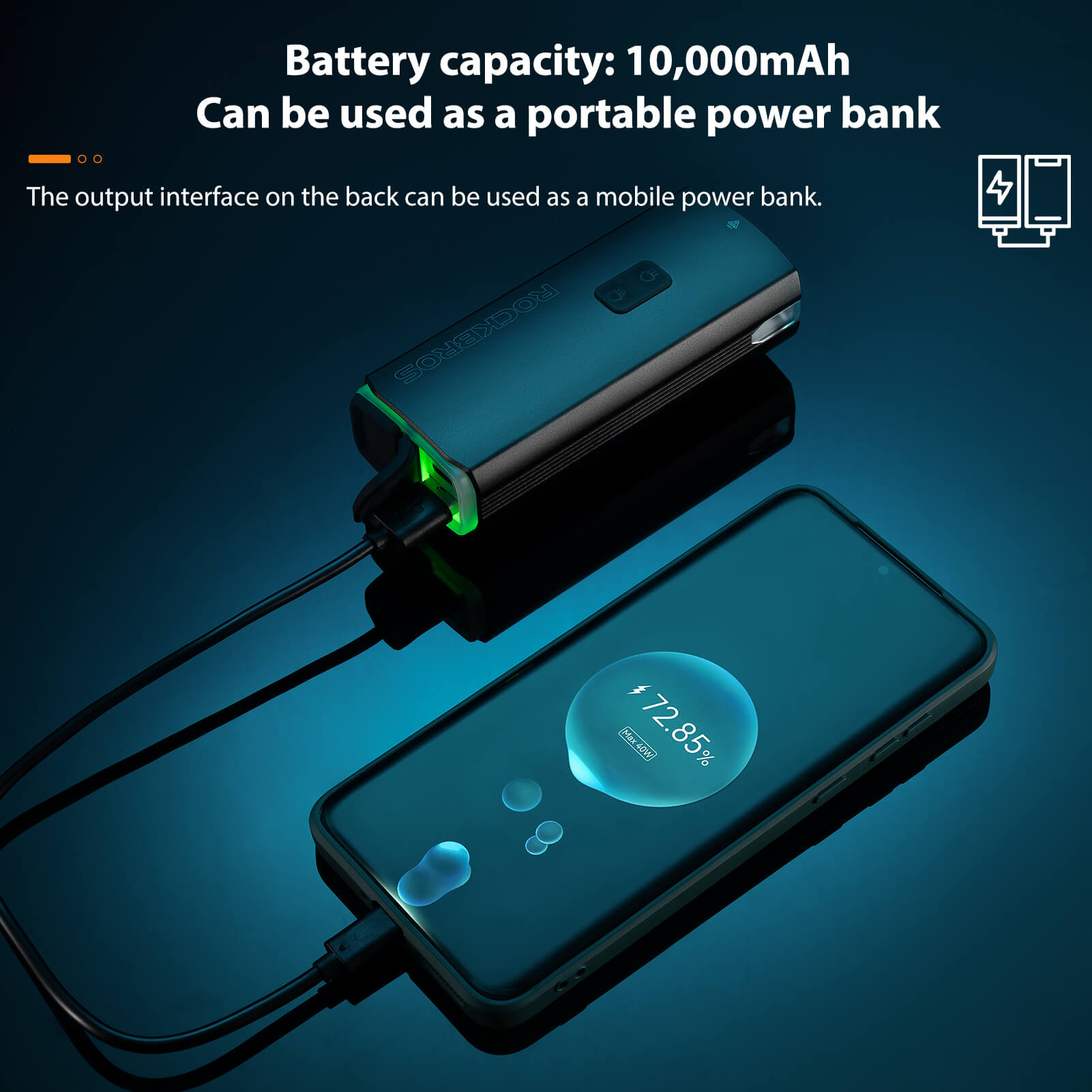 rockbros 3000lm waterproof bike light for night riding