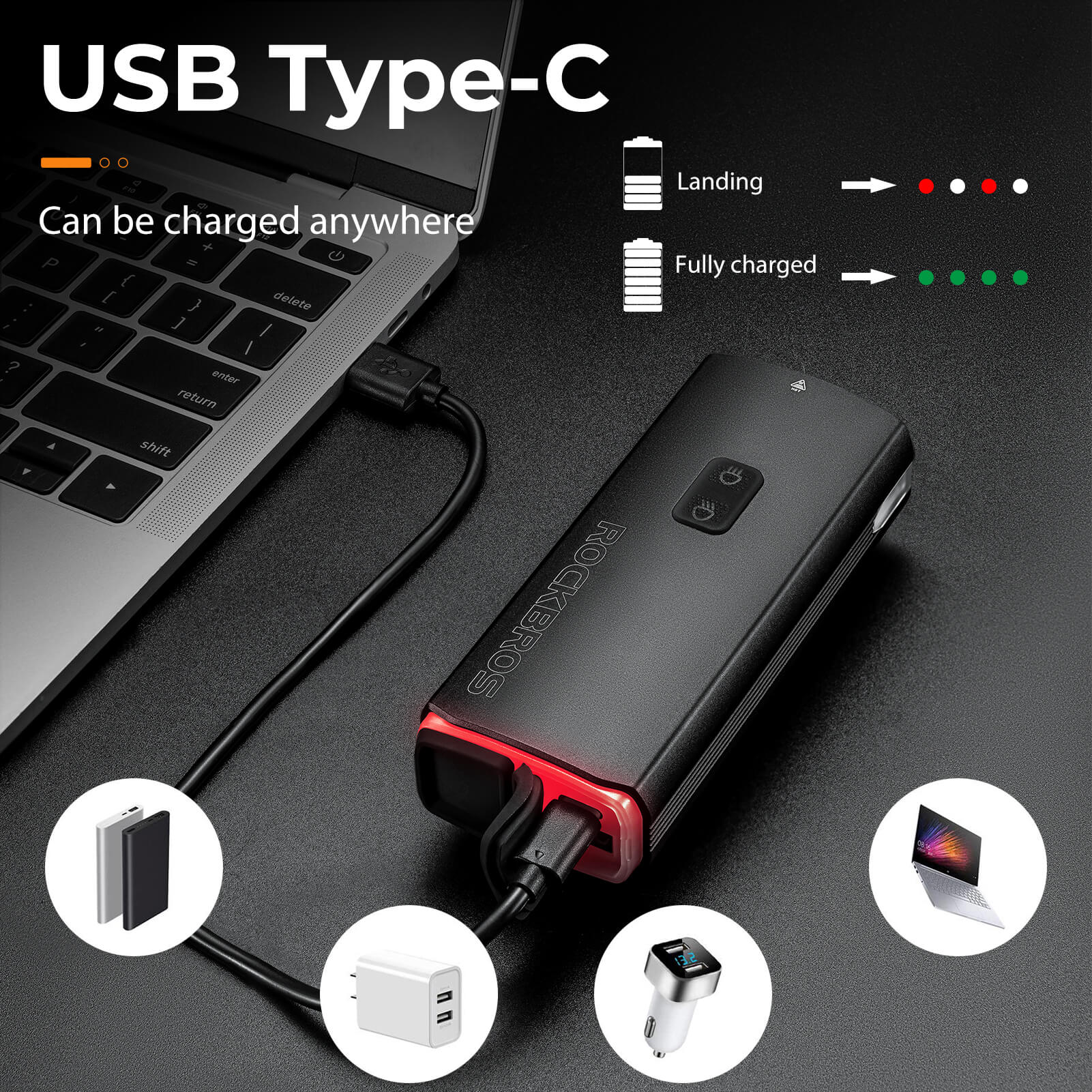 rockbros 3000lm waterproof bike light for night riding