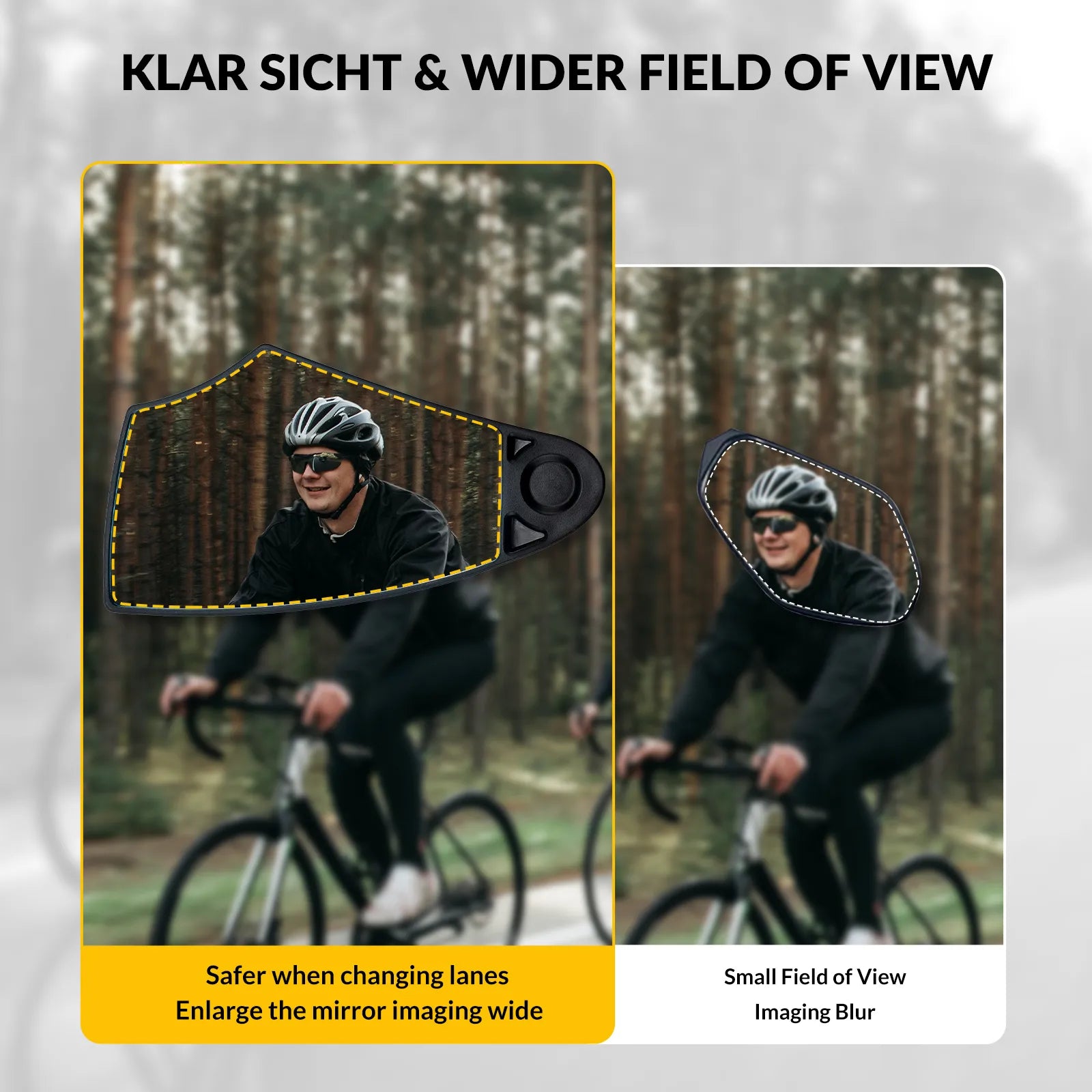 Rockbros anti glare bike handlebar rear view mirror on clean background.
#options_Right