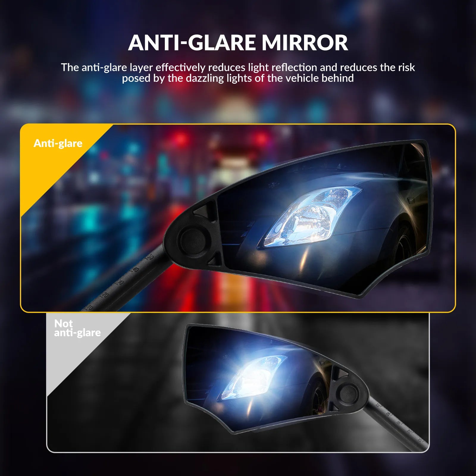 Rockbros anti glare bike handlebar rear view mirror on clean background.
#options_Right
