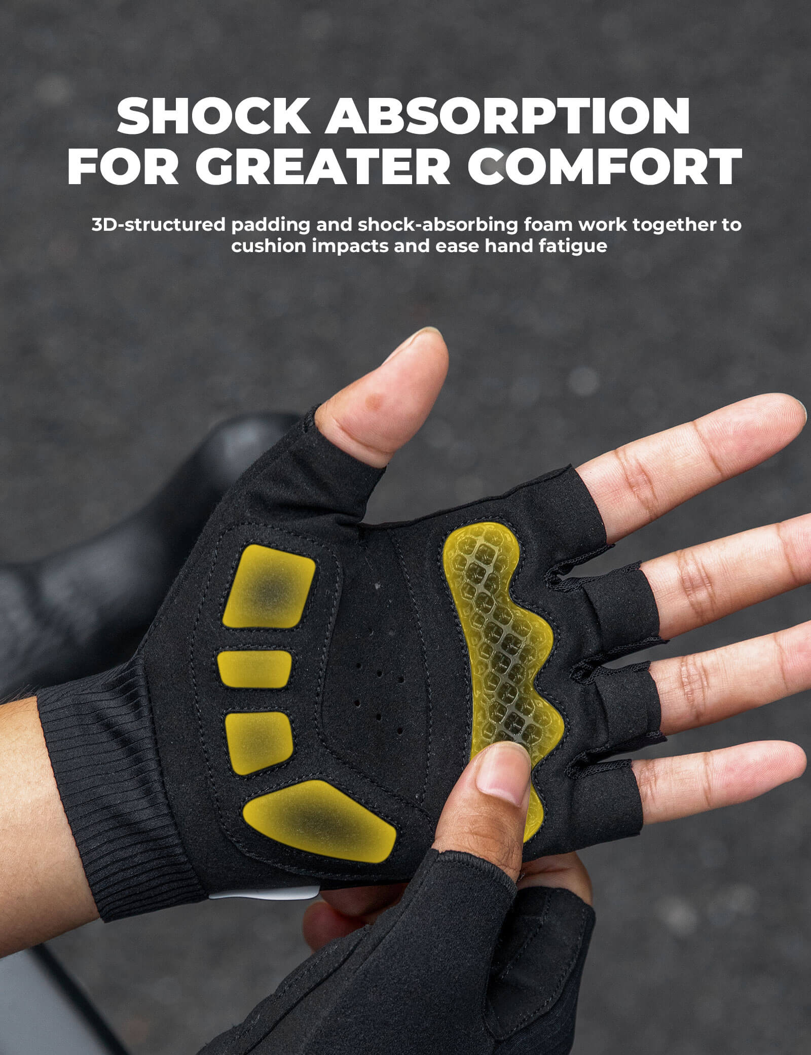 Half Finger Cycling Gloves with 3D Printed Palm Pad for Summer Riding