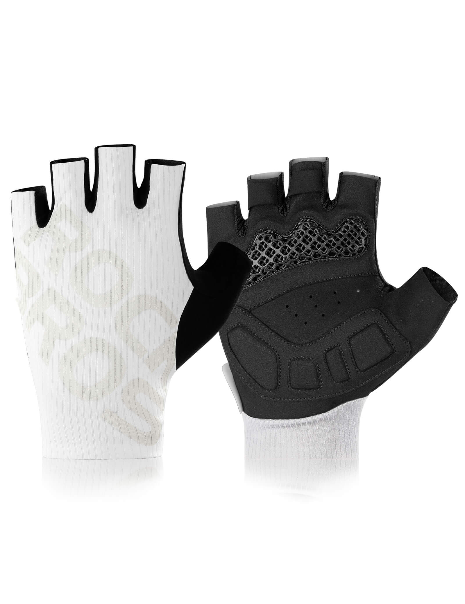 ROCKBROS 3D padded half finger cycling gloves for summer riding.
#color_white