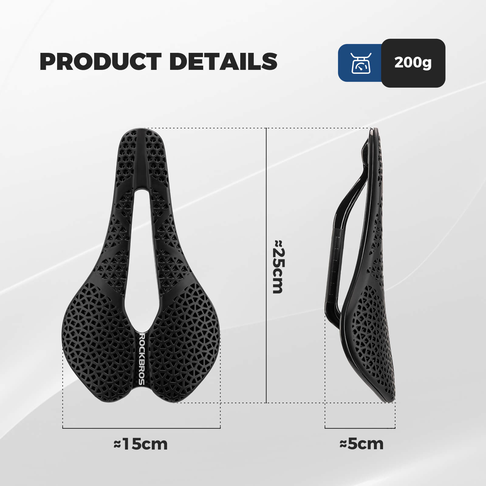 ROCKBROS lightweight hollow bike saddle for long rides.