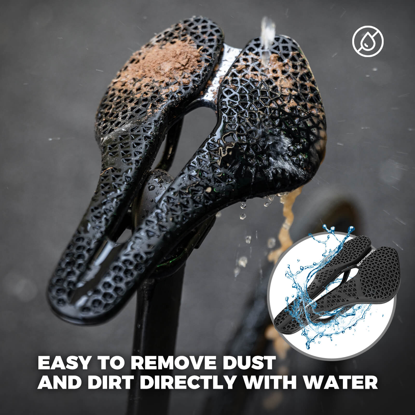 ROCKBROS lightweight hollow bike saddle for long rides.