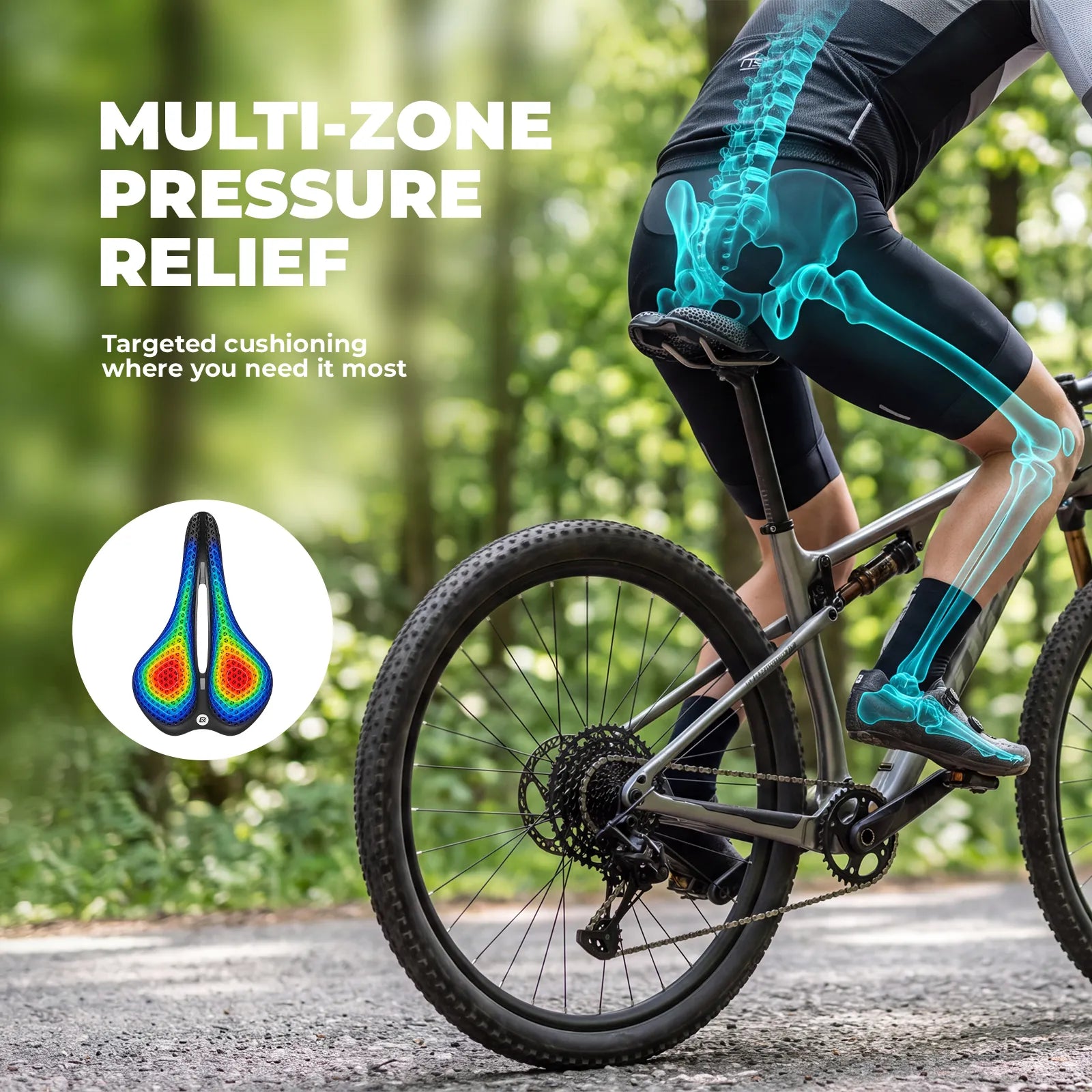 ROCKBROS 3D Printed Cycling Saddle with Pressure Relief