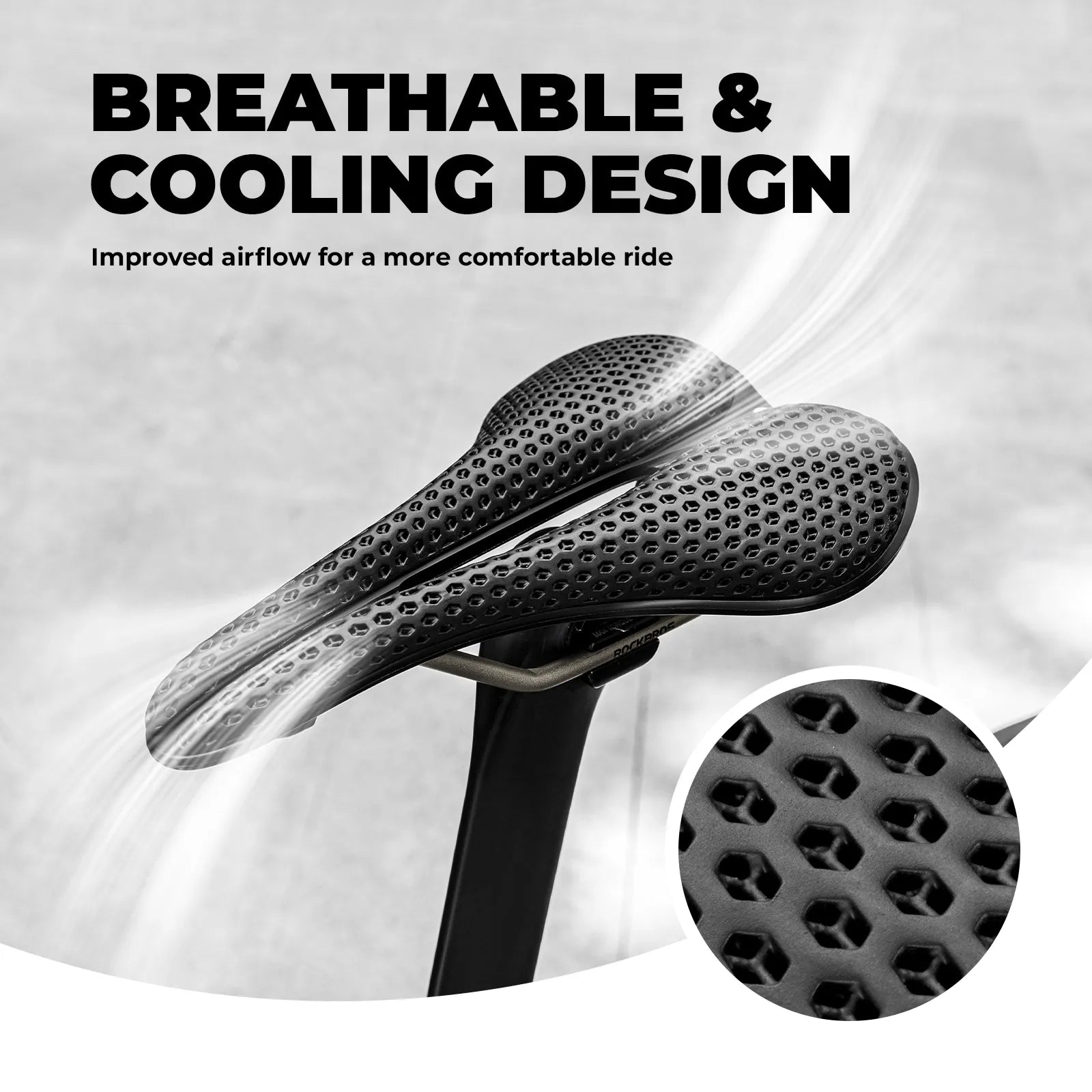 ROCKBROS 3D Printed Cycling Saddle with Pressure Relief