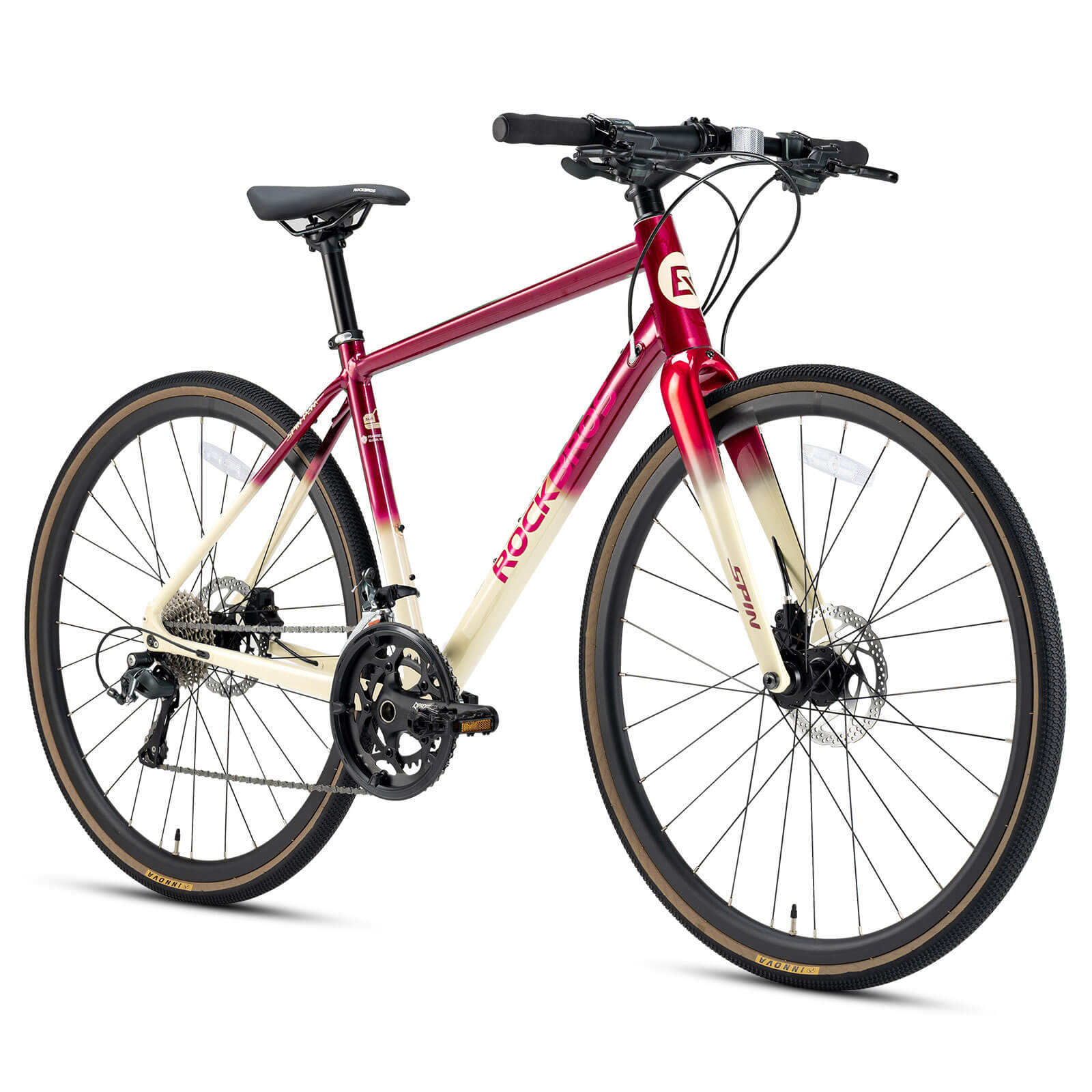 rockbros flat bar disc brake road bike for fitness cycling