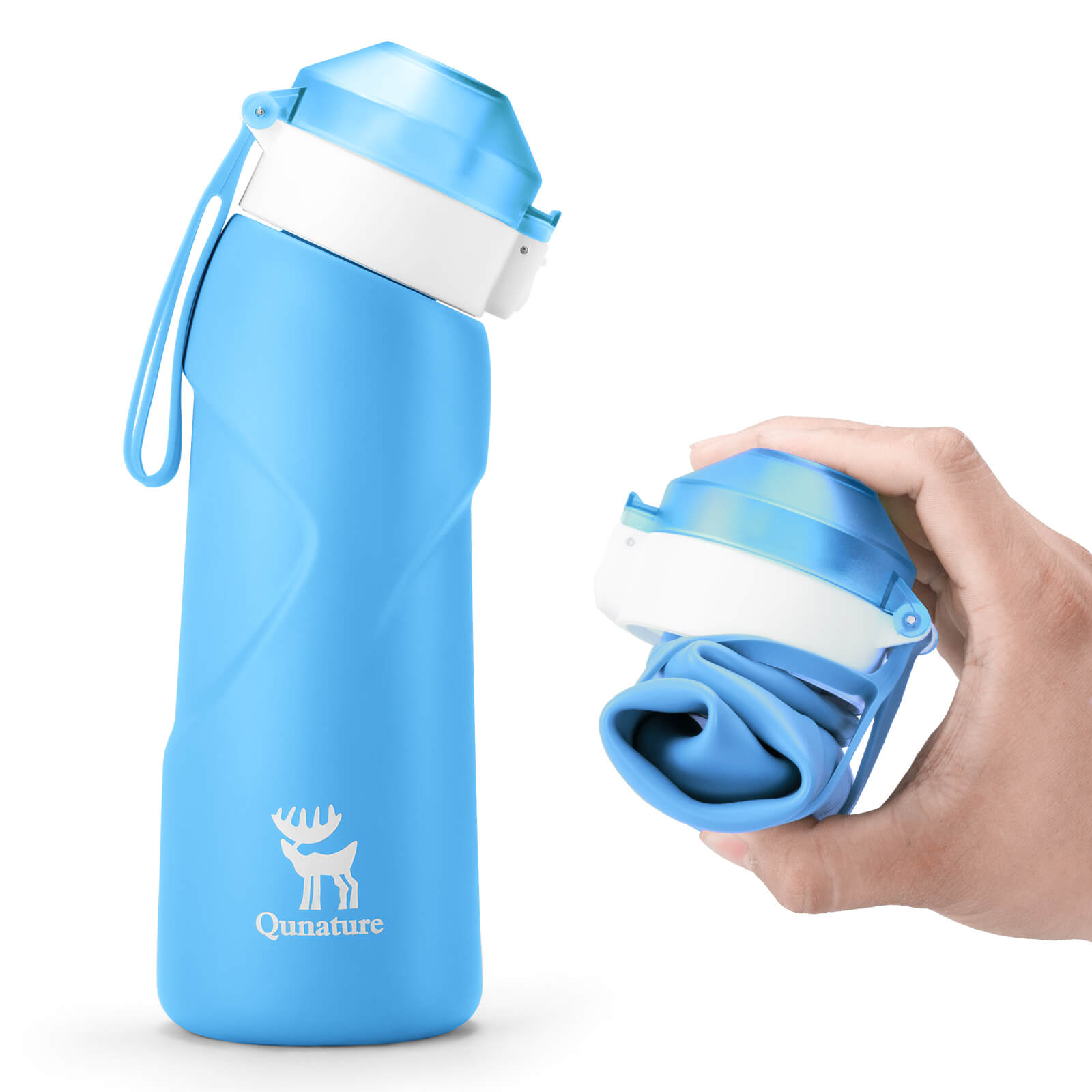 ROCKBROS 700ml BPA-free collapsible silicone water bottle for daily hydration.
#color_blue