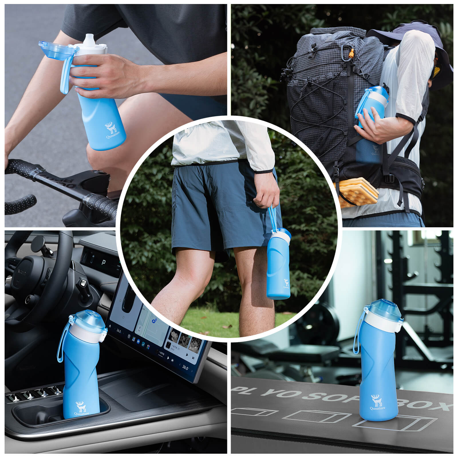 ROCKBROS 700ml BPA-free collapsible silicone water bottle for daily hydration.
#color_blue