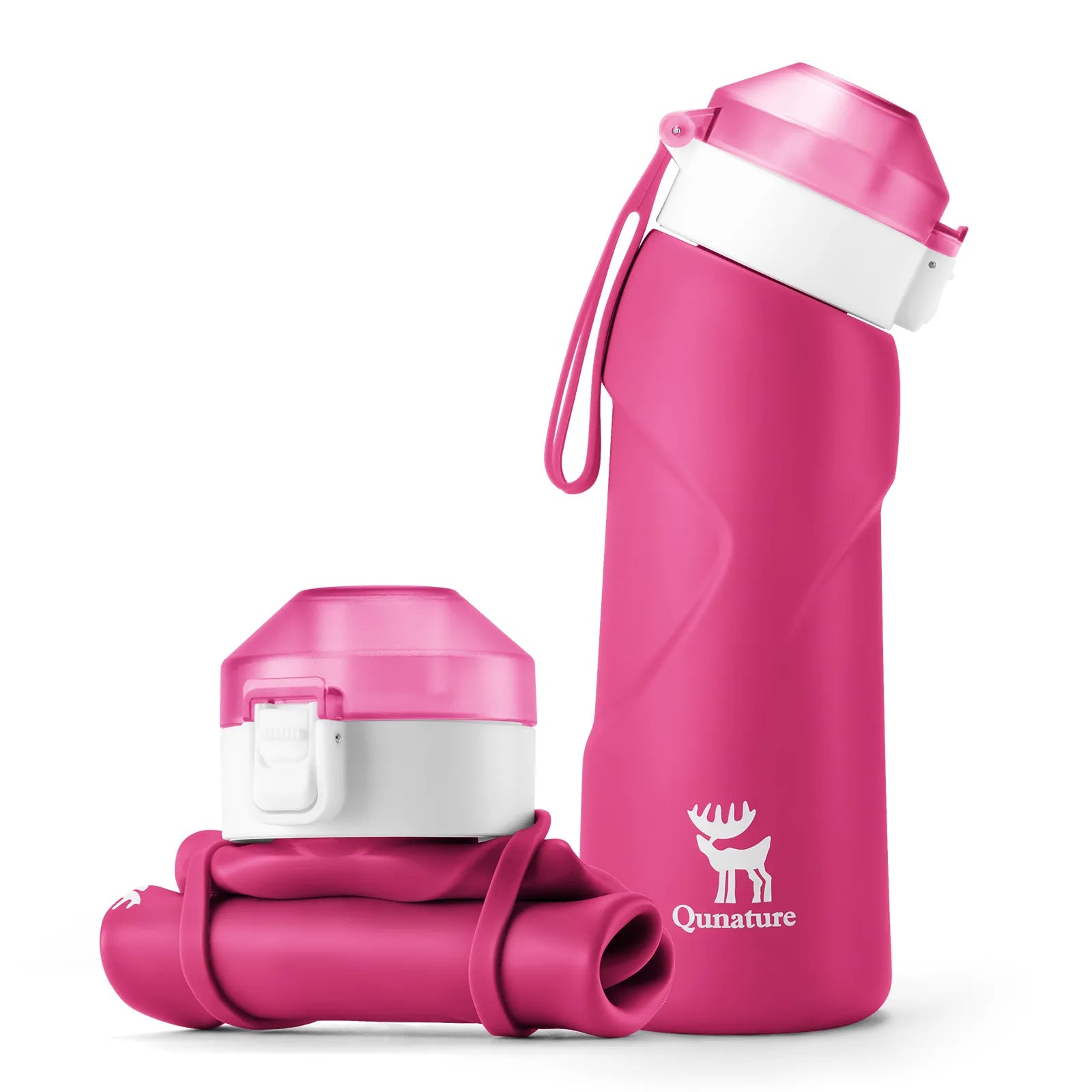 ROCKBROS 700ml BPA-free collapsible silicone water bottle for daily hydration.
#color_pink
